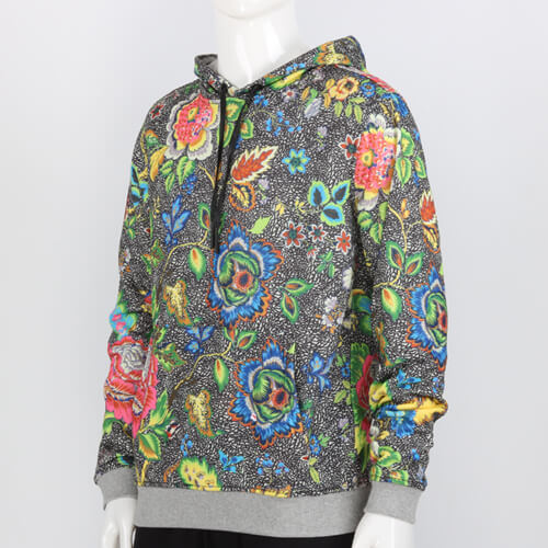 Chinese Flower Print Hoodie