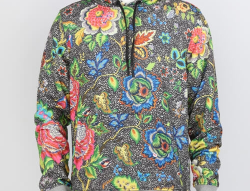 Chinese Flower Print Hoodie