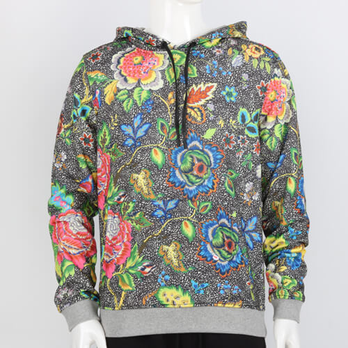 Chinese Flower Print Hoodie